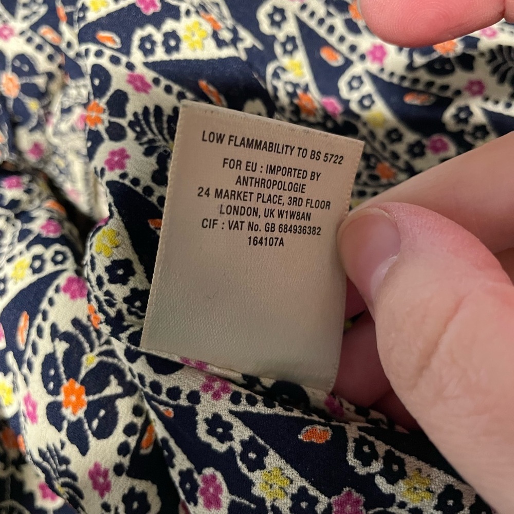 Anthropologie Pepin Printed Luca Blouse women’s size xs made in India bohemian - Picture 6 of 8